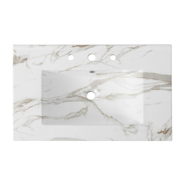 Ancillary 3-Hole 20 in. W x 18.25 in. D Classic Contemporary Rectangular Ceramic Single Sink Basin Vanity Top